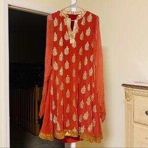Gold Sequin and Maroon Anarkali - DONATING ASAP
